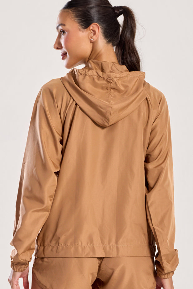 Jaqueta Corta Vento Bege Escuro