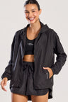 Jaqueta Corta Vento Alongada Preta
