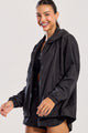 Jaqueta Corta Vento Alongada Preta