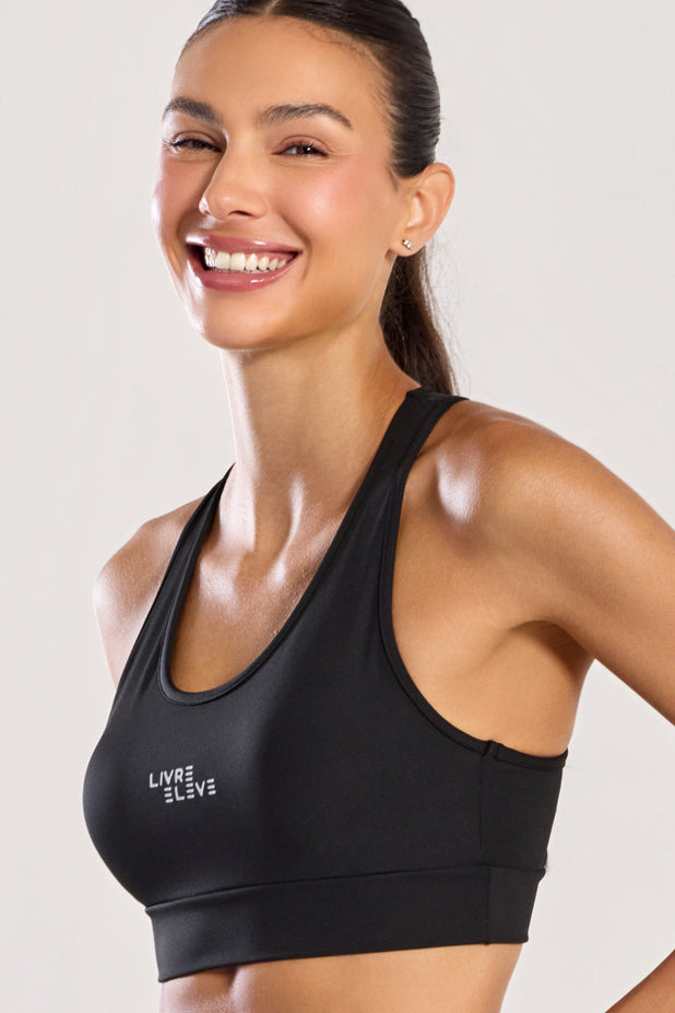 Top com Bolso nas Costas Preto