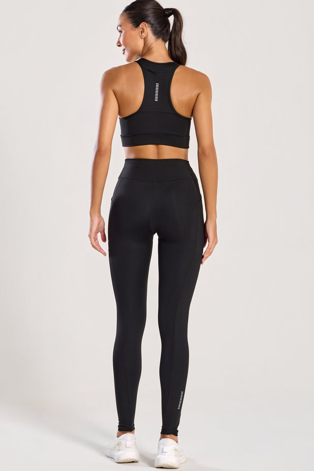 Conjunto Top e Legging com Bolso Preto