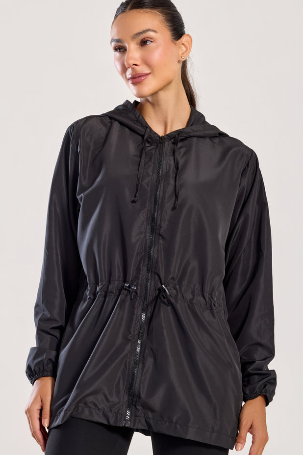 Parka Corta Vento Preta