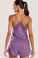 Conjunto Regata com Top e Short Duplo Bolso Lilás