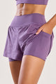 Short Duplo com Bolso Interno Lilás