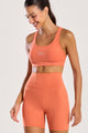Conjunto Top Cruzado e Bermuda Bolso Cós Laranja