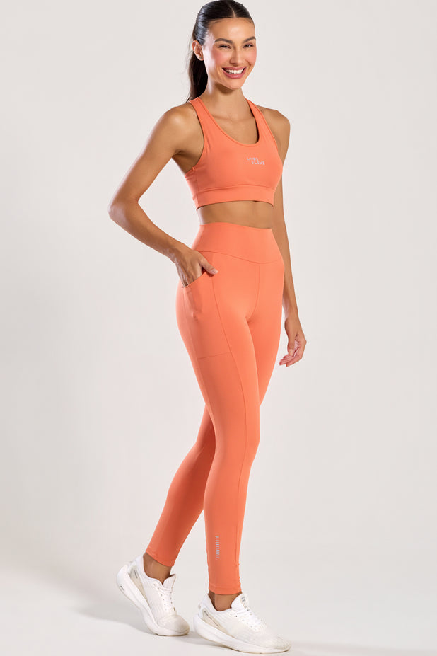 Legging com Bolso Lateral Laranja