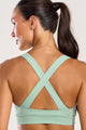 Conjunto Top Cruzado e Bermuda Bolso Cós Verde Claro