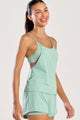 Conjunto Regata com Top e Short Duplo Bolso Verde Claro