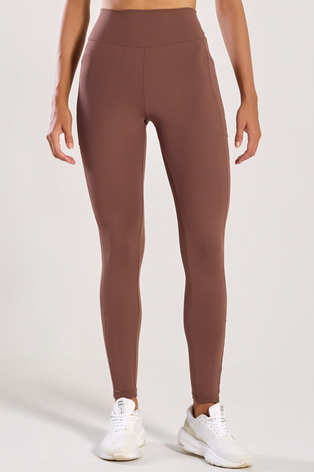 Legging com Bolso Lateral Marrom