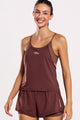 Conjunto Regata com Top e Short Duplo Bolso Marrom
