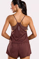 Conjunto Regata com Top e Short Duplo Bolso Marrom