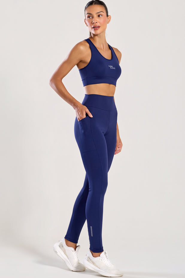 Legging com Bolso Lateral Marinho