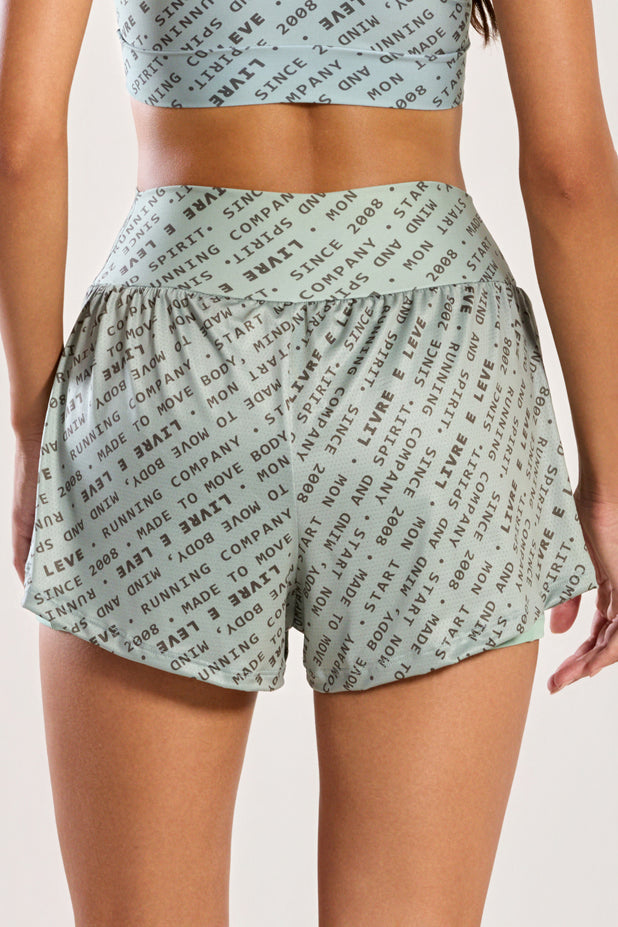 Short Duplo com Bolso Interno Impulso Verde