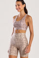 Conjunto Top e Bermuda com Bolso Costas Impulso Marrom
