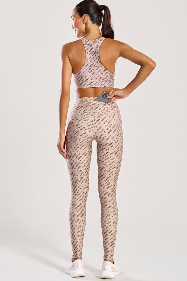 Conjunto Top e Legging com Bolso Impulso Marrom