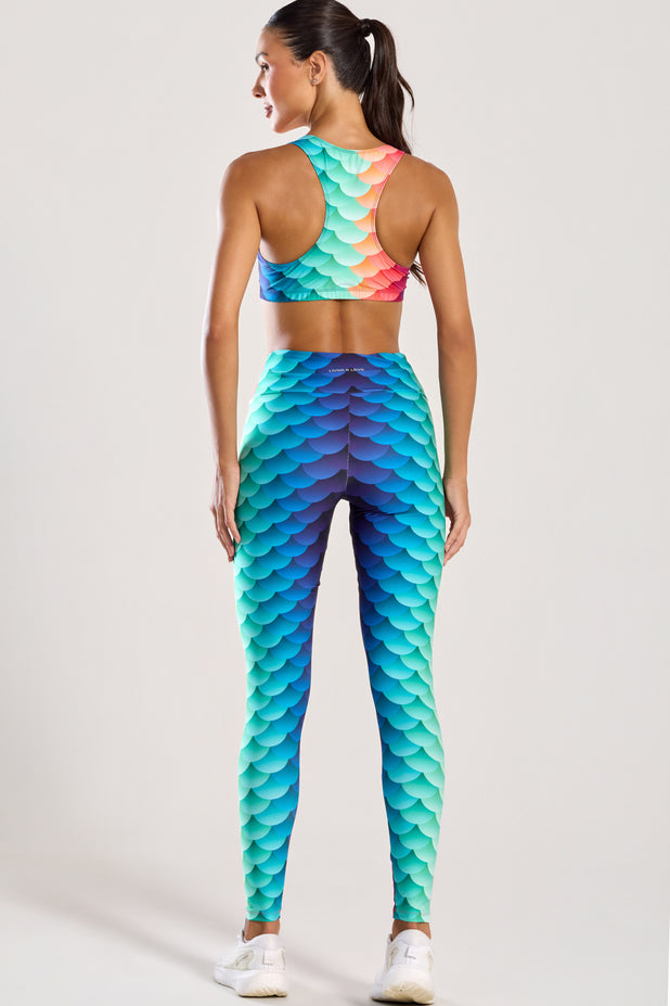 Conjunto Top e Legging Sereia Colorida