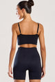 Conjunto Top Alcinha e Bermuda Sem Costura Preto