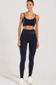 Conjunto Top Alcinha e Legging Sem Costura Preta