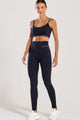Conjunto Top Alcinha e Legging Sem Costura Preta