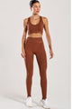 Conjunto Top Nadador e Legging Sem Costura Marrom