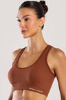 Top Seamless Nadador Marrom