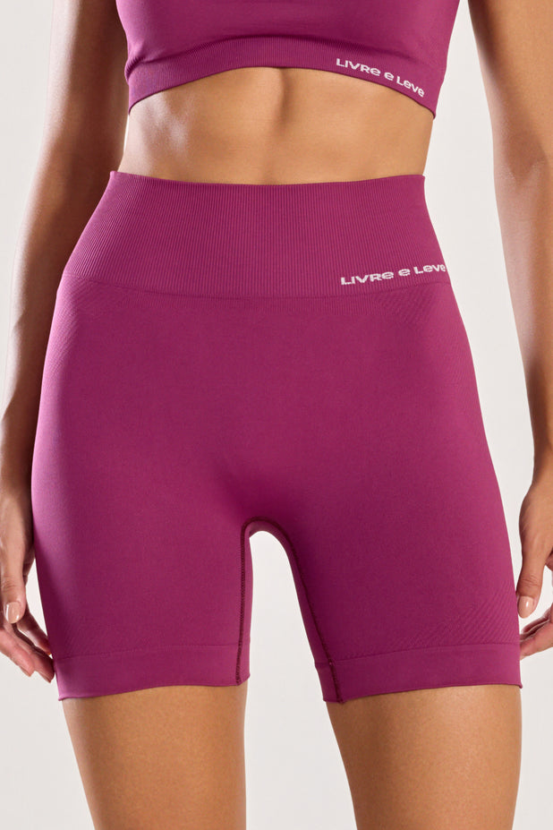 Conjunto Top Alcinha e Bermuda Sem Costura Rosa