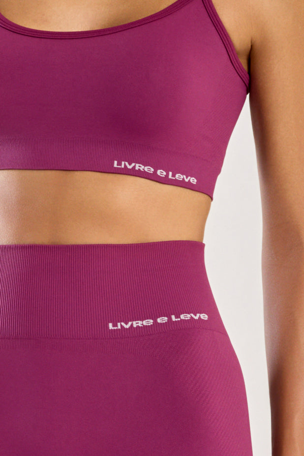 Conjunto Top Alcinha e Bermuda Sem Costura Rosa
