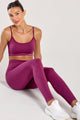 Conjunto Top Alcinha e Legging Sem Costura Rosa