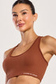 Top Seamless Nadador Marrom