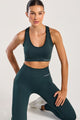 Conjunto Top Nadador e Legging Sem Costura Verde