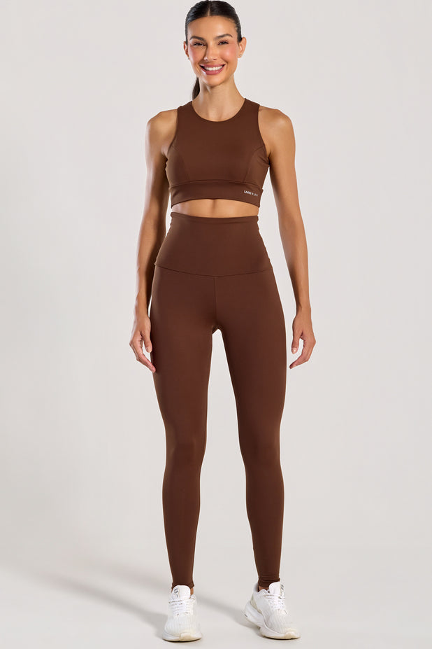 Conjunto Top e Legging Anticelulite Marrom