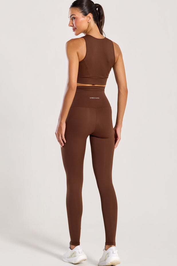 Conjunto Top e Legging Anticelulite Marrom