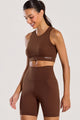 Conjunto Top e Bermuda Anticelulite Marrom