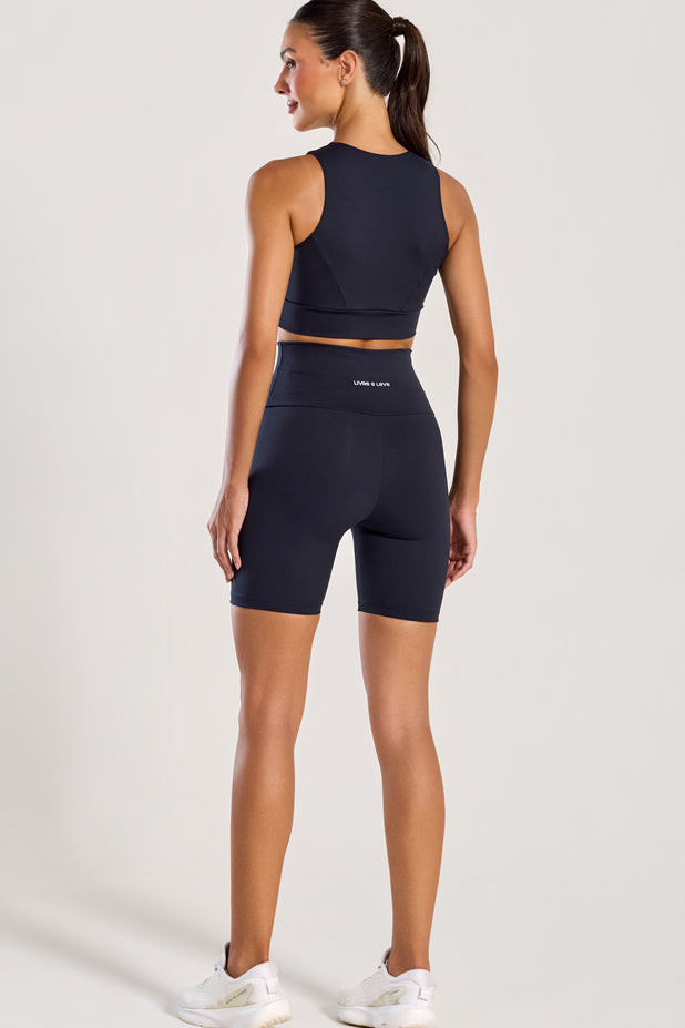 Conjunto Top e Bermuda Anticelulite Preta