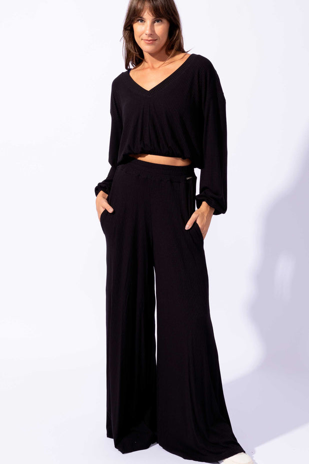 Conjunto Canelado Preto