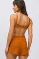 Short Plush Canelado Mostarda