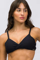 Top Transpassado Plush Canelado Preto