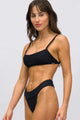 Calcinha com Cós Texturizada Preta