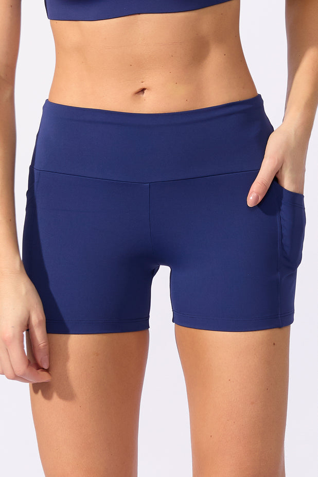 Short Modelador com Bolso Lateral Marinho
