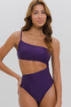 Maiô Ombro Só Recorte Lateral Roxo