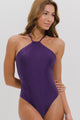 Maiô Frente Única com Bojo Roxo