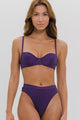 Biquíni com Aro e Calcinha Hot Pants com Cós Roxo