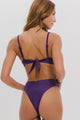 Biquíni com Aro e Calcinha Hot Pants com Cós Roxo