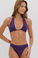 Biquíni Cortinão e Calcinha com Cós Roxo