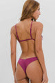 Biquíni Cortininha Fixa e Calcinha Fio Duplo Rosa