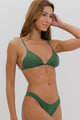 Biquíni Cortininha Fixa e Calcinha Fio Duplo Verde