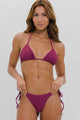 Biquíni Cortininha e Calcinha de Amarrar Rosa
