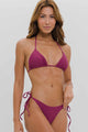 Biquíni Cortininha e Calcinha de Amarrar Rosa