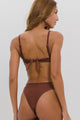 Biquíni com Aro e Calcinha Hot Pants com Cós Marrom