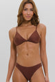 Biquíni Top com Nó e Calcinha Básica Marrom